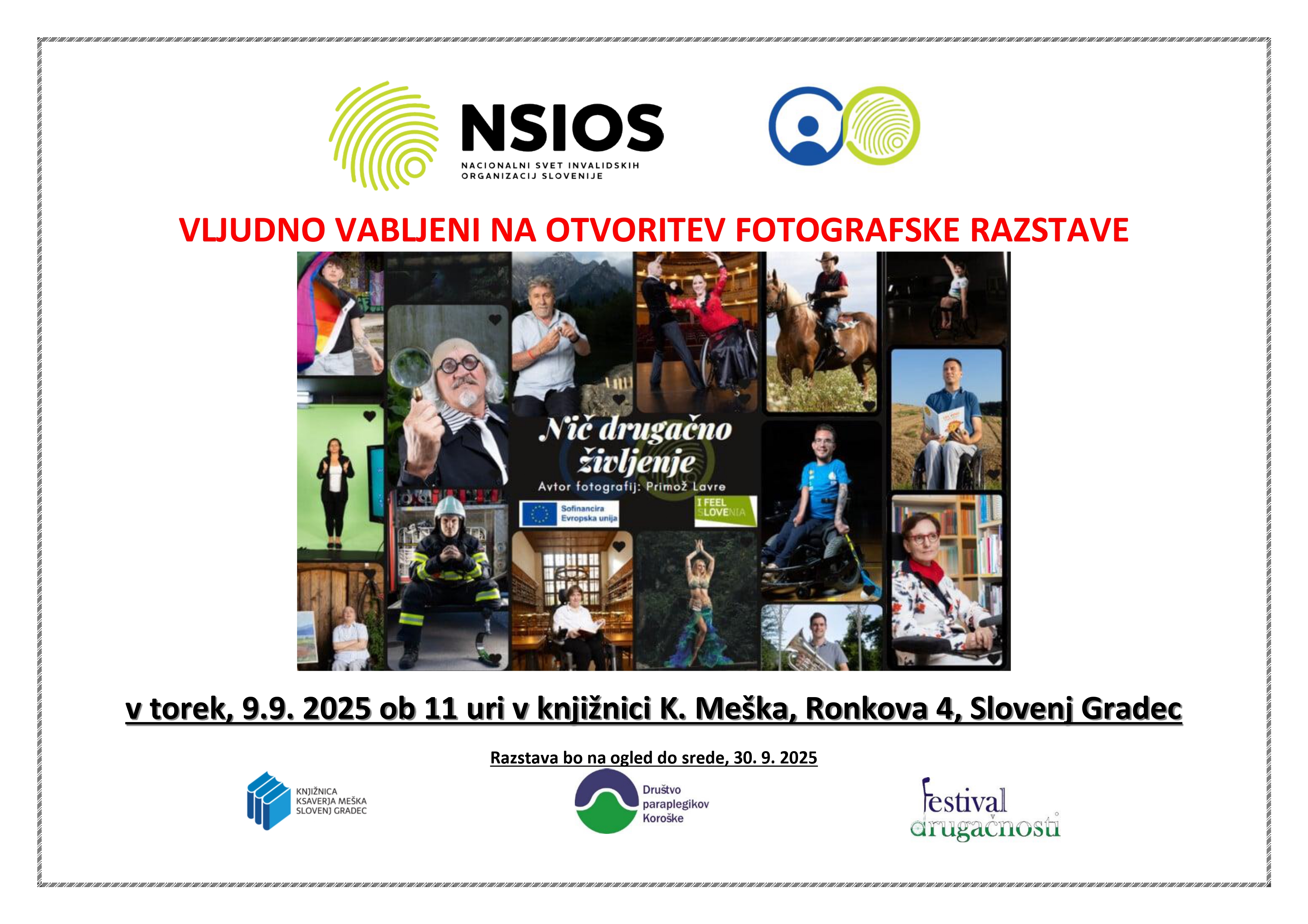 Otvoritev fotografske razstave Nič drugačno življenje